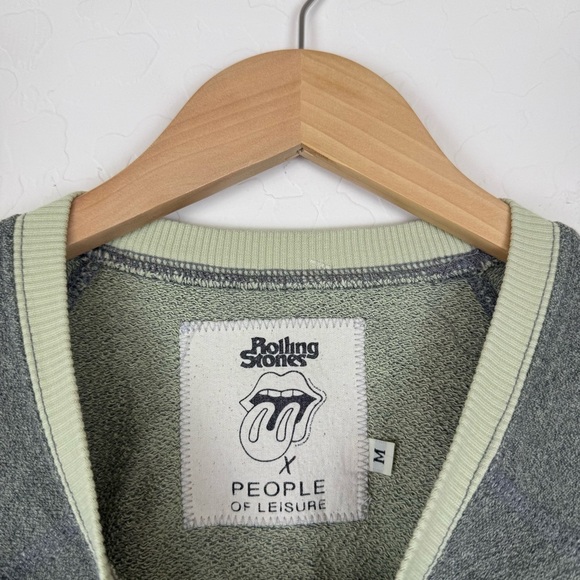 PEOPLE OF LEISURE rolling stones too tough to die sweatshirt in sage gray - Picture 7 of 9
